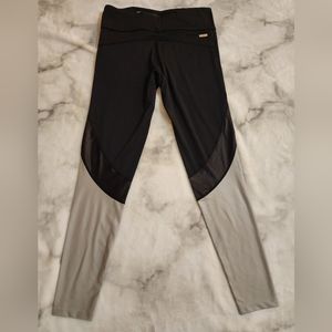 Alala Women's Wavy Colorblocked Tights Black Gray Textured Size Medium